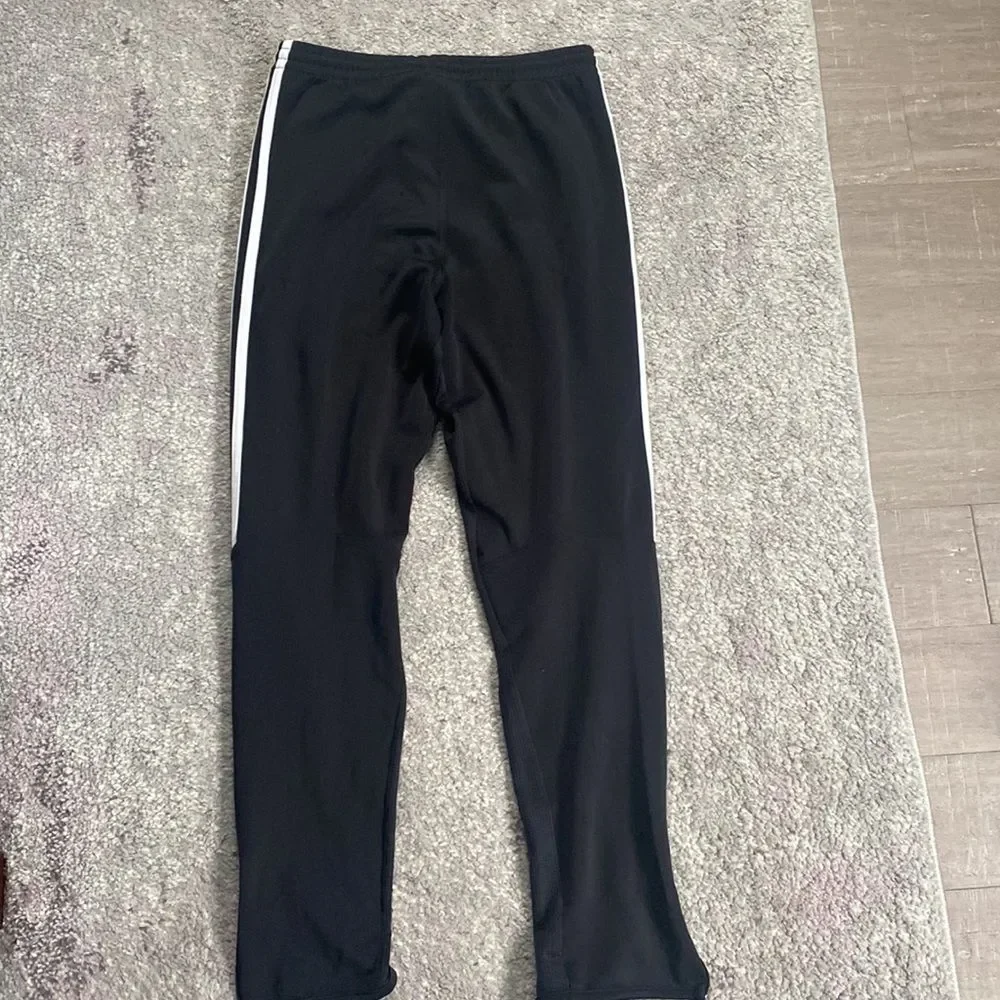Adidas Unisex Black Athletic Soccer Track Zip Up Pants #9 Sz Small
